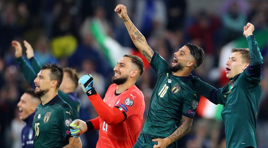Image result for Italy secured their place at next year's Euro 2020 finals by beating Greece 2-0 in Rome.